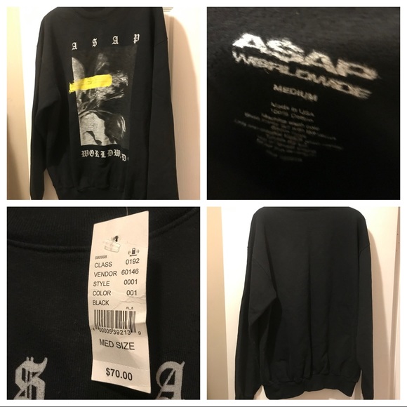 A$AP WORLDWIDE- Flowers Crew Neck Sweatshirt - Picture 7 of 10